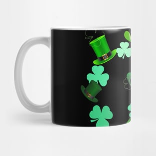 shamrock hat pattern green background Mug